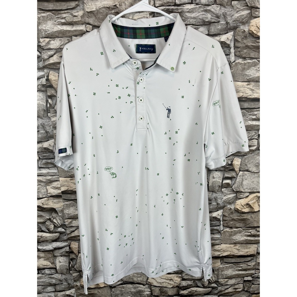 William Murray Golf Polo Shirt Size‎ XXL Clover Still Got Em All Over Print Sz M